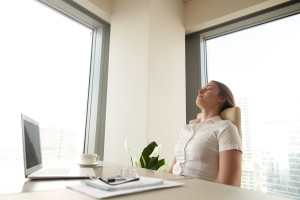 Businesswoman resting for increasing productivity